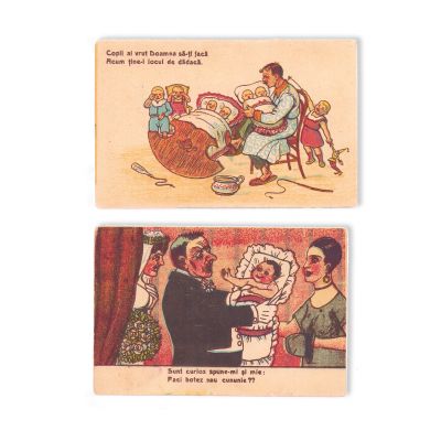 Ilustrate comice cu tematica căsniciei, 6 cărți poștale - piese de colecție foarte rare