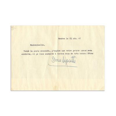 Dinu Lipatti, scrisoare dactilografiată, 21 decembrie 1947