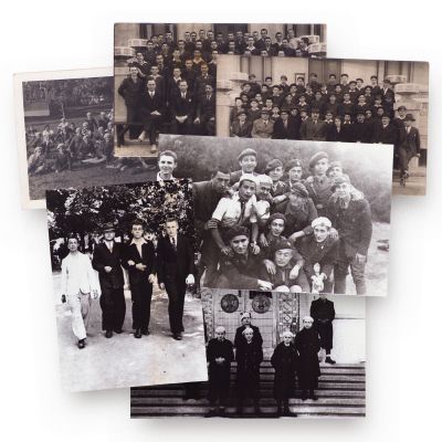 Colecție de 5 fotografii de epocă și 18 reproduceri fotografice din adolescența lui Geo Dumitrescu