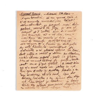 Mircea Eliade, „A venit Bossie”, filă manuscris din „Jurnalul adolescentului miop”, cca. 1921 - 1925 