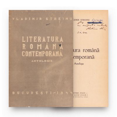 Vladimir Streinu, Literatura română contemporană, 1943, cu dedicație 