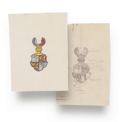 Familia I.V. Socec, carnet de identitate + meniu + blazon