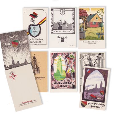 Asociații studențești din Sibiu, nouă cărți poștale ilustrate - piese de colecție foarte rare