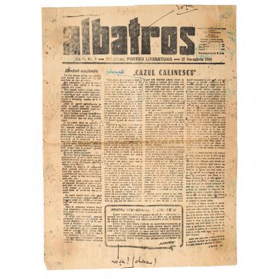 Publicația „Albatros”, AnuI I, nr. 1-7 + un exemplar de lucru nr. 8-10, unicul nr. 8, varianta de tipar + mapă cu documente privind activitatea publicației