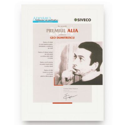 Premiul „ALIA” acordat lui Geo Dumitrescu + nr. 707 al publicației „Adevărul literar și artistic”, 9 martie 2004 