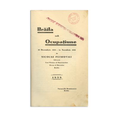 N. Petrovici, Brăila sub ocupațiune, 1939