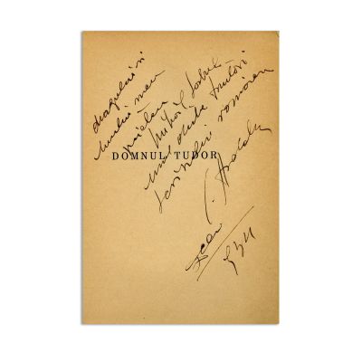 C. Ardeleanu, Domnul Tudor, 1934, cu dedicația autorului
