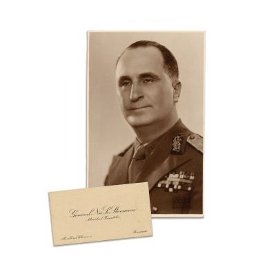 Gr. Nicolae Scarlat Stoenescu, fotografie tip carte poștală + carte de vizită
