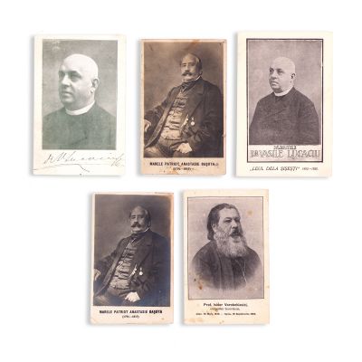 Vasile Lucaciu, Anastasie Bașotă, Isidor Vorobchievici, cinci fotografii tip carte poștală