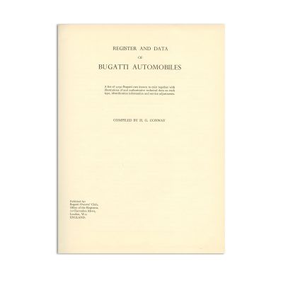 H. G. Conway, Register and Data of Bugatti Automobiles, 1962 