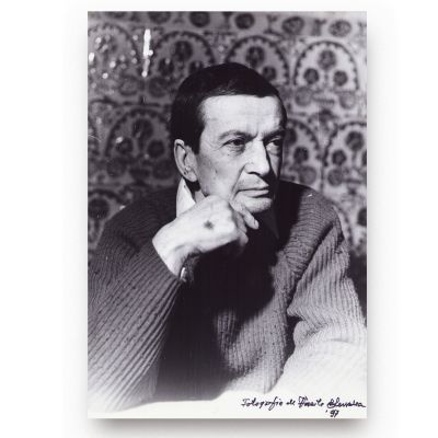 Geo Dumitrescu gânditor, fotografie realizată de Vasile Blendea, 1997