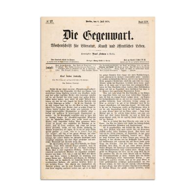 Publicația „Die Gegenwart”- prima traducere într-o limbă străină a lui M. Eminescu, realizată de regina Elisabeta a României
