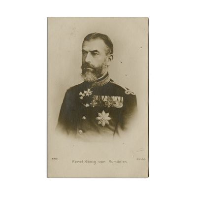 Regele Carol I, fotografie tip carte poștală + semnătură olografă