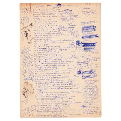 Geo Dumitrescu, manuscrisul povestirii Balada corăbiilor de piatră, 1961