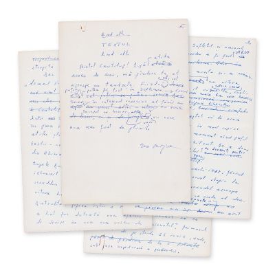 Geo Bogza, Cantalup, cinci file manuscris, 27.XI.1979