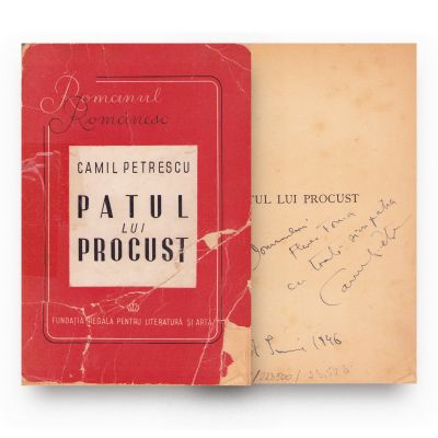 Camil Petrescu, Patul lui Procust, 1946, cu dedicație olografă