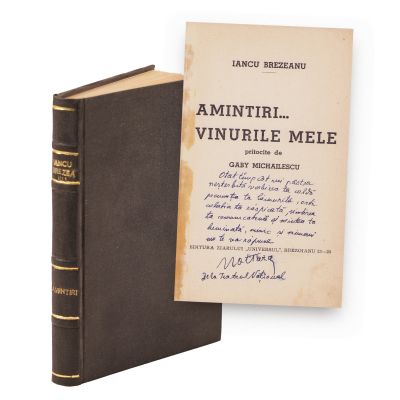 Iancu Brezeanu, Amintiri. Vinurile mele, 1939, cu dedicația lui Constantin Nottara