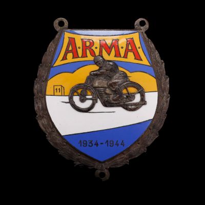 Plachetă a Asociației Române a Motociclistilor Alergatori,1934-1944 