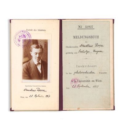 Dumitru D. Roșca, 4 certificate și un registru de evidență eliberate de Universitatea Imperială și Regală din Viena, 1917-1918 