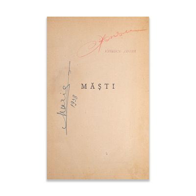 Maria, regina României, Măști, 1938, cu semnătură, cu ex-librisul lui Eugen Ionescu