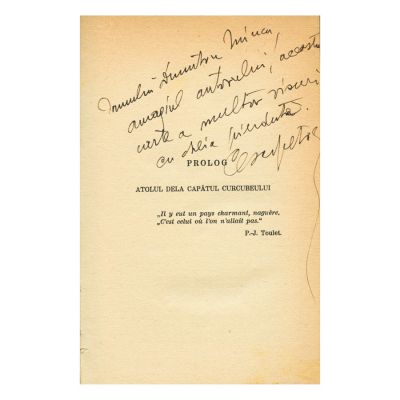 Cezar Petrescu, Cheia visurilor, cu dedicație olografă