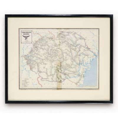 Harta Căilor Ferate Române, litografie de V. Voill