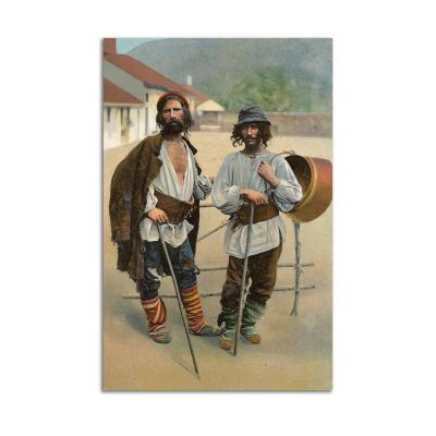 Țigani din seria Salutări din România, două cărți poștale ilustrate, cca. 1920 