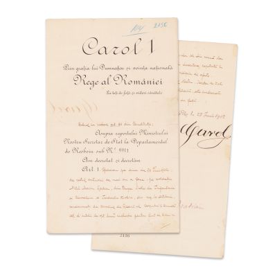 Decret de grațiere semnat olograf de regele Carol I și Ion I. C. Brătianu, 1902