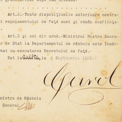 Decret semnat olograf de regele Carol I, 1906