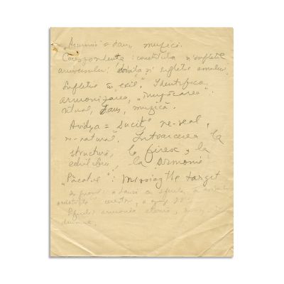 Mircea Eliade, Minte, trup, spirit, manuscris 