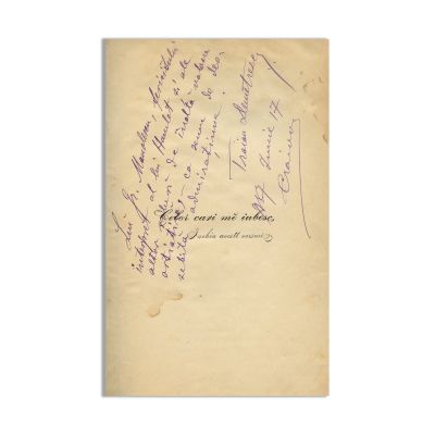 Traian Demetrescu, Freamăte, 1887, cu dedicație către Gr. Manolescu și cu ex-librisul lui Gala Galaction