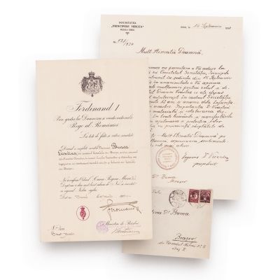 Leontina Dr. Bunea, scrisoare de mulțumire + brevet, 1919-1934 