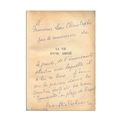Princesse Bibesco, La vie d’une amitié, 1957,  cu dedicație olografă