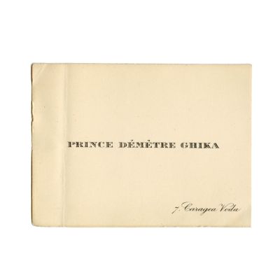 Familia Ghika, colecție de 9 cărți de vizită, din colecția familiei Ștefănescu