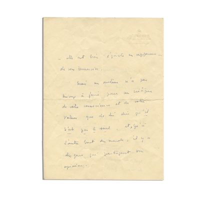 Martha Bibescu, scrisoare olografă