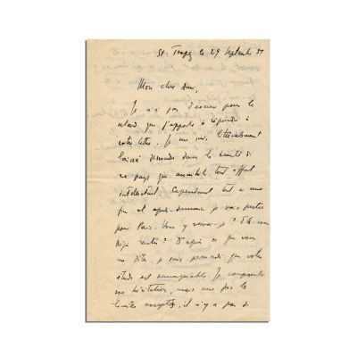 Tristan Tzara, scrisoare olografă, 1951
