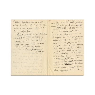 Tristan Tzara, scrisoare olografă, 1951