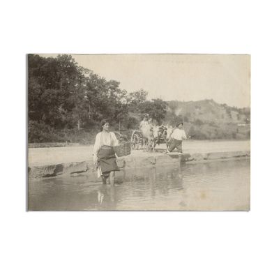 Ducând boii dincolo la râu, fotografie realizată de Alexandru Bellu