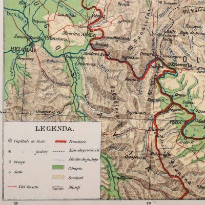 Harta politică a României, litografie de V. Voill și K. Dufka