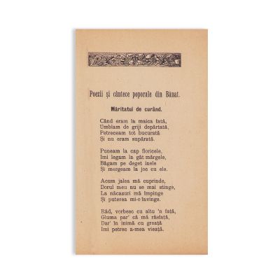 Ioan Epure, Poezii și cântece poporale din Banat, 1913 + George Cătană, Povești poporale din Banat, 1908 