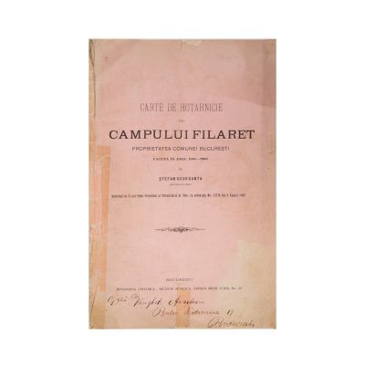 Carte de hotărnicie a Câmpului Filaret, 1906, cu semnătura inginerului Ștefan Georganta