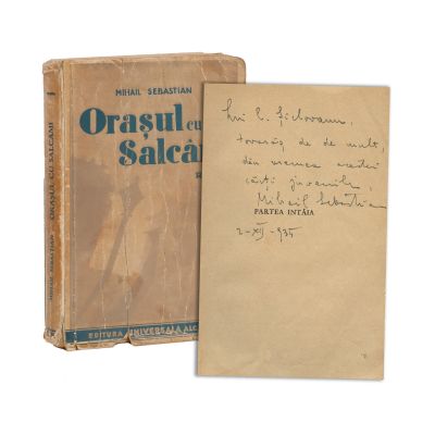Mihail Sebastian, Orașul cu salcâmi, 1935, cu dedicație pentru C. Șiclovan