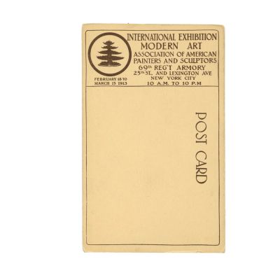 Interiorul expoziției Armory Show, fotografie tip carte poștală, 1913 - Piesă rară