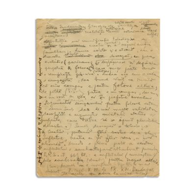 Mircea Eliade, Dependența plăcerii de suflet, filă manuscris