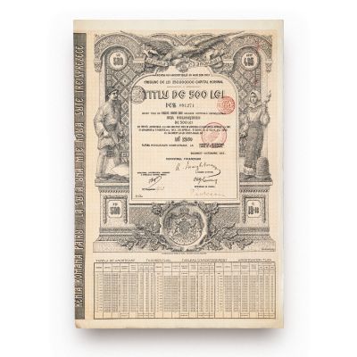 Datoria Publică a României, titlu de 500 lei, 1913
