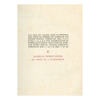 Mihai Eminescu, Poezii, editate de C. Botez, exemplar bibliofil tipărit pentru Dr. Cantacuzino