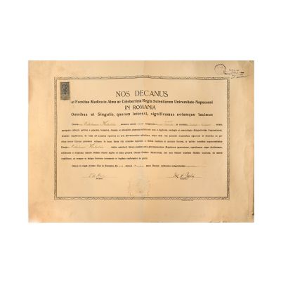 Wilhelm Kutschka, diplomă pentru farmacist, 1920, Cluj