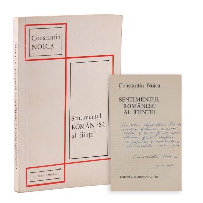 Constantin Noica, Sentimentul românesc al ființei, 1978, cu dedicație pentru Valeriu Anania