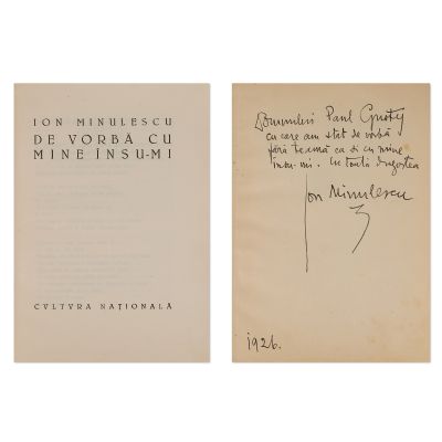 Ion Minulescu, De vorbă cu mine însu-mi, 1924, cu dedicație pentru regizorul Paul Gusty
