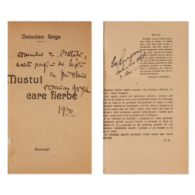 Octavian Goga, Mustul care fierbe, 1930, cu dedicație